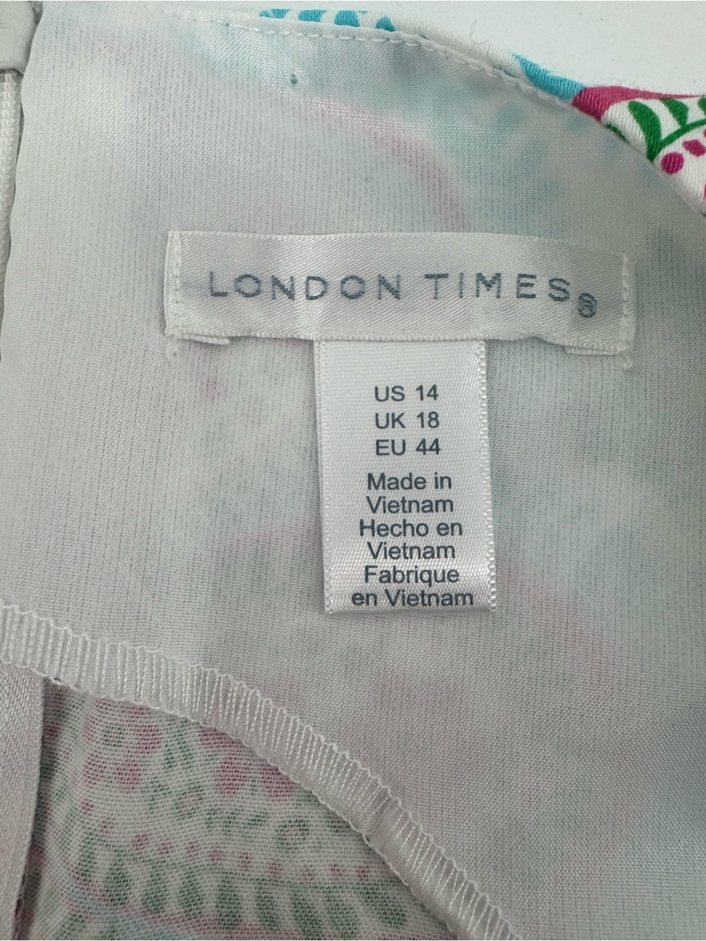 London Times Mint Floral sleeveless Paisley Shift Dress size 14 - Picture 3 of 6